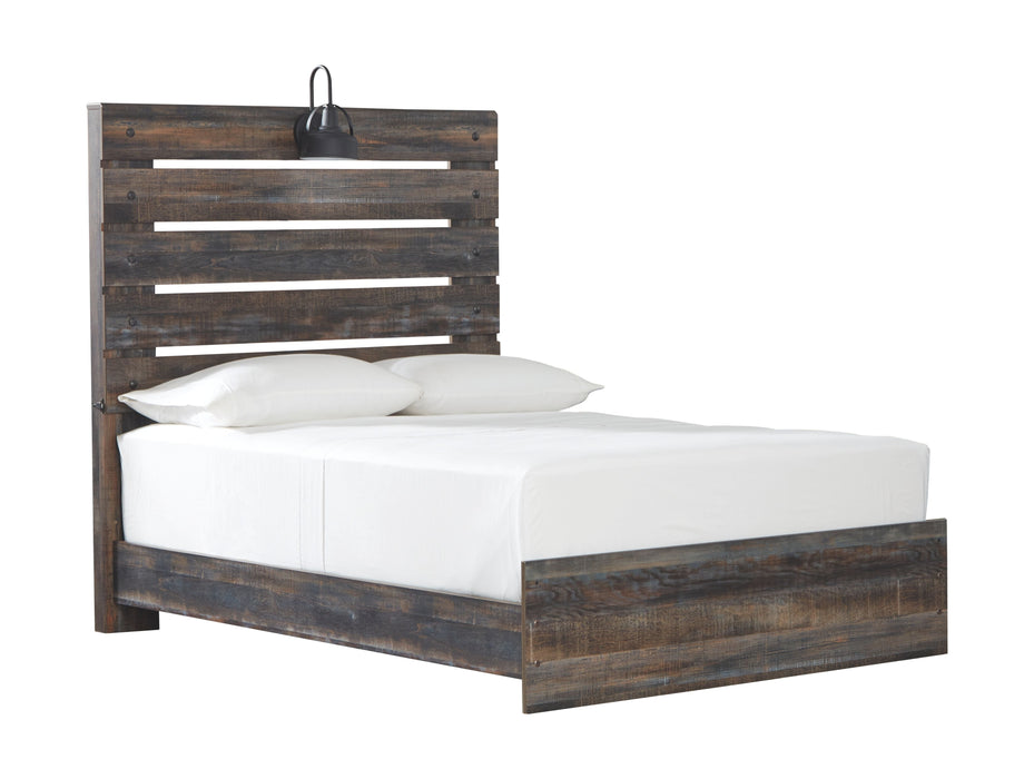 Drystan Brown / Beige Panel Bed - Queen