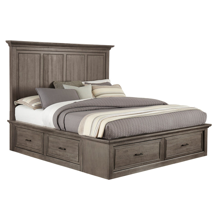 Chatham Park Panel Bed With Storage Warm Gray