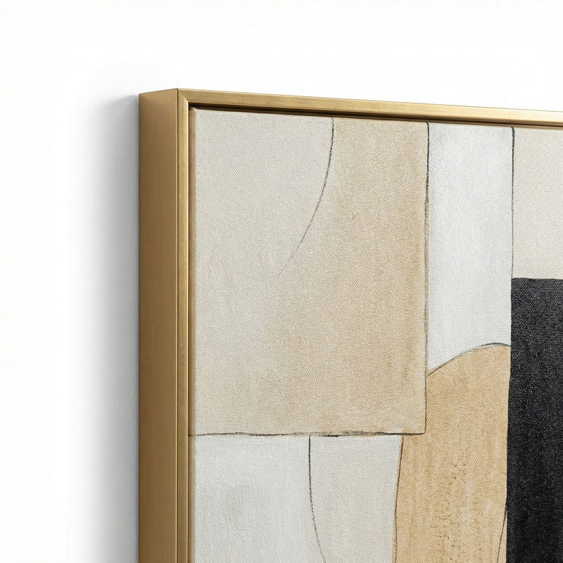 Golden Contour Framed Canvas (Set of 2) - Gold