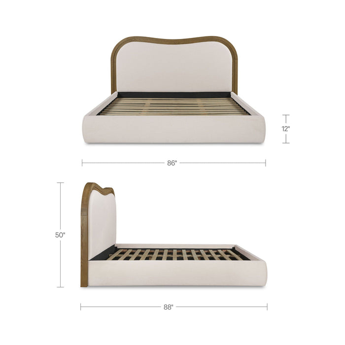 Camilla - King Bed - Oat / White / Beige