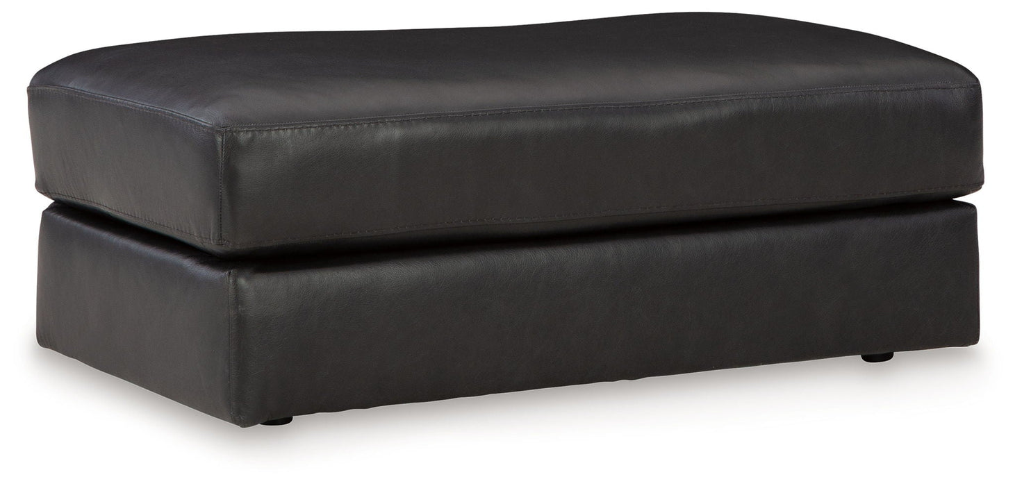 Amiata - Ottoman - Leather Match - Onyx