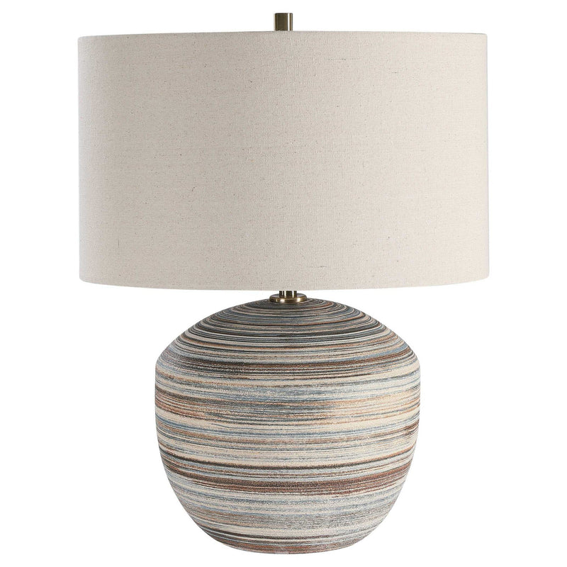 Prospect - Striped Accent Lamp - Light Brown