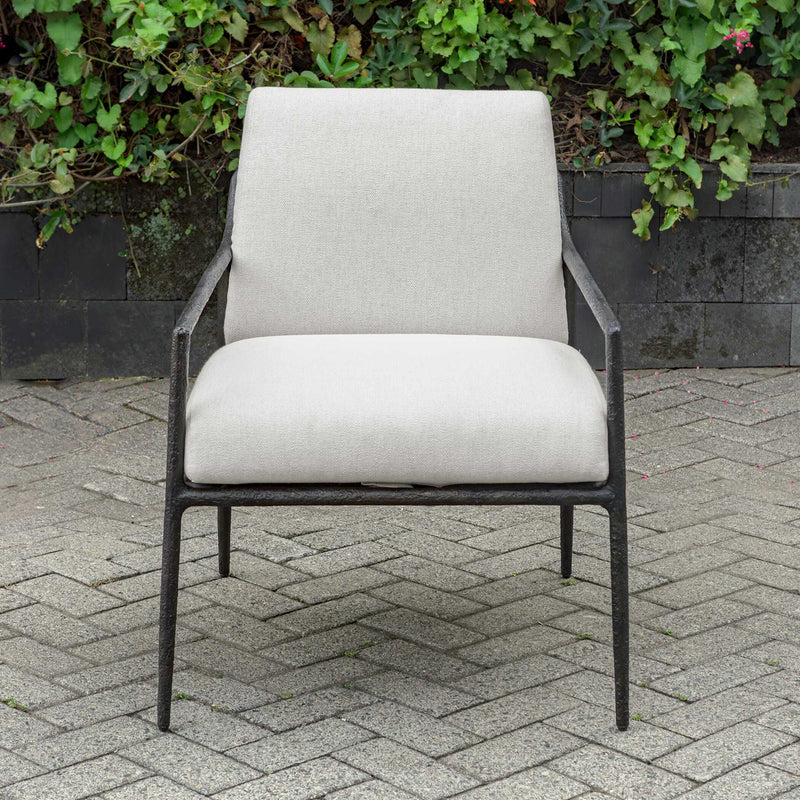 Thayer - Outdoor Upholstered Lounge Chair - Bronze / White