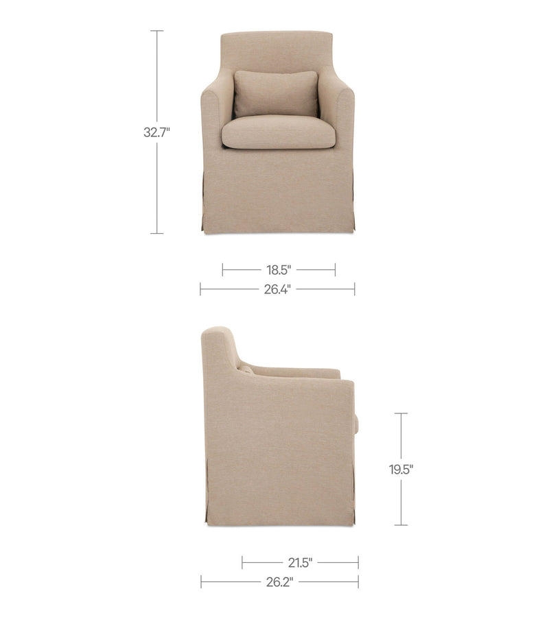 Lydia - Outdoor Slipcover Dining Chair - Light Brown