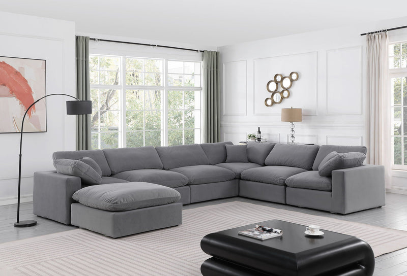 Comfy - 7 Piece Velvet Modular Sectional With Chaise