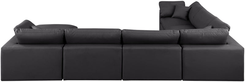 Comfy - 7 Piece Faux Leather Modular Sectional With Chaise