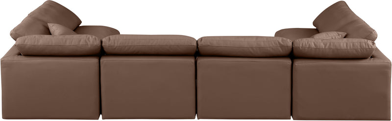 Indulge - Faux Leather 6 Piece Modular U-Shaped Sectional