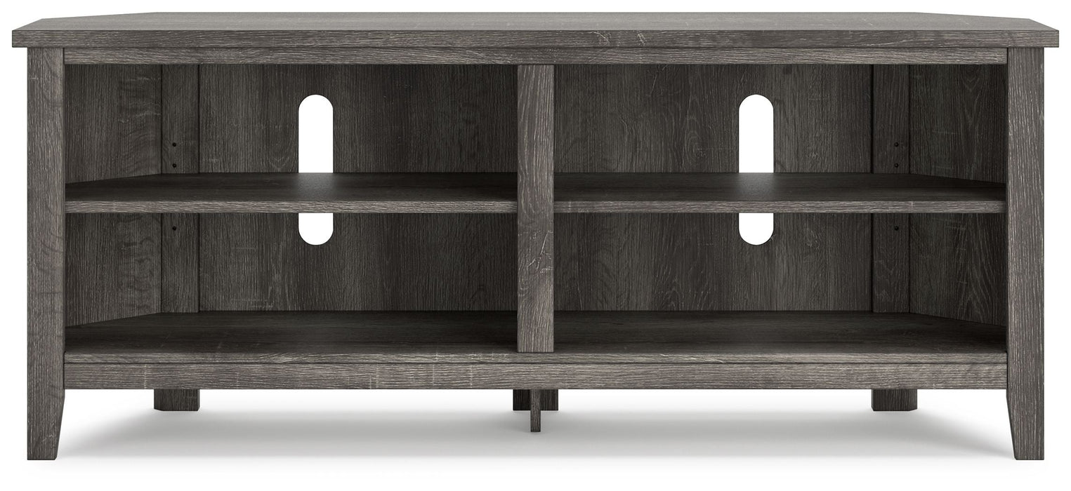 Arlenbry Gray Medium Corner TV Stand