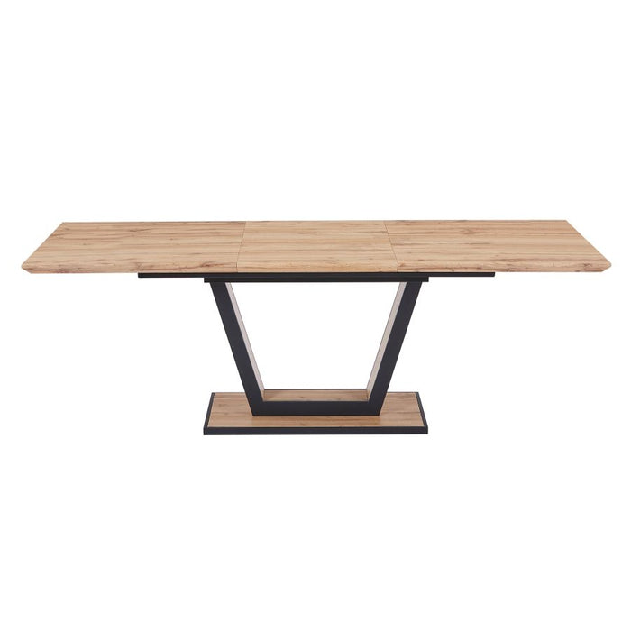 Forna/Brodi 7pc Dining Set in Natural Table with Charcoal Chair