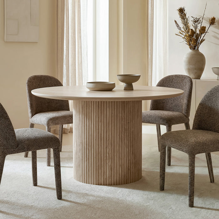 Thalia 47" Round Dining Table Ivory