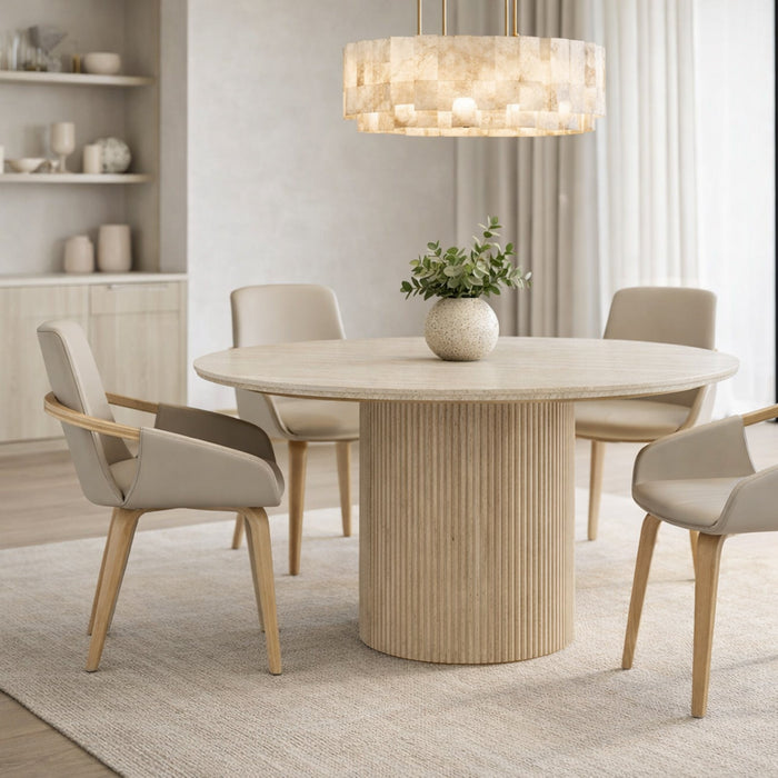 Thalia 47" Round Dining Table Ivory