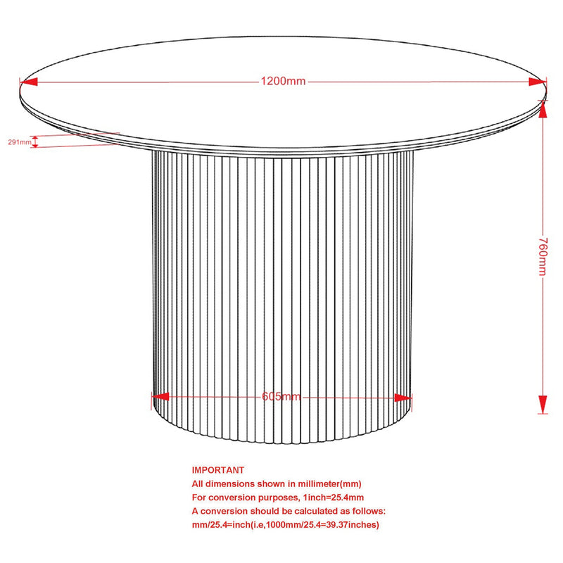 Thalia 47" Round Dining Table Ivory