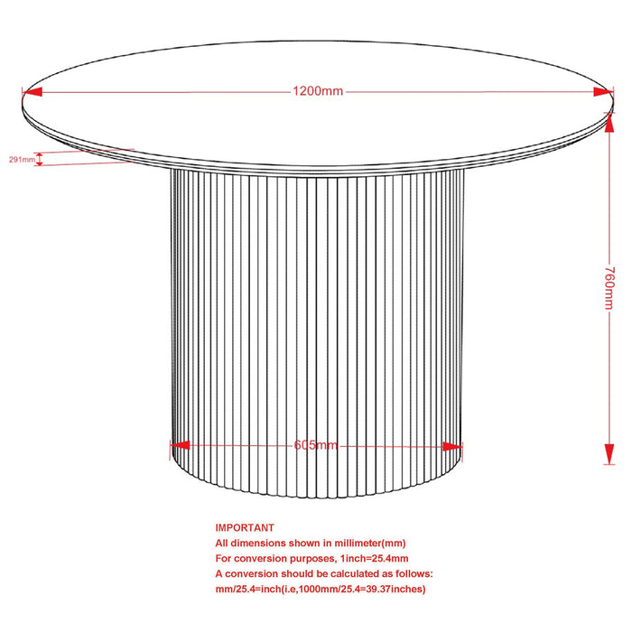 Thalia 47" Round Dining Table Ivory
