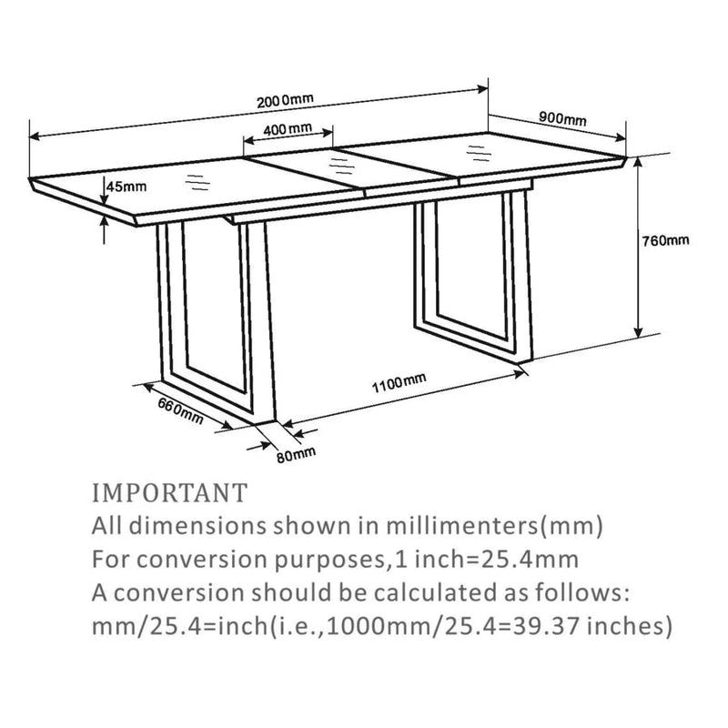 Gavin Dining Table with Extension in Black - Furniture Depot