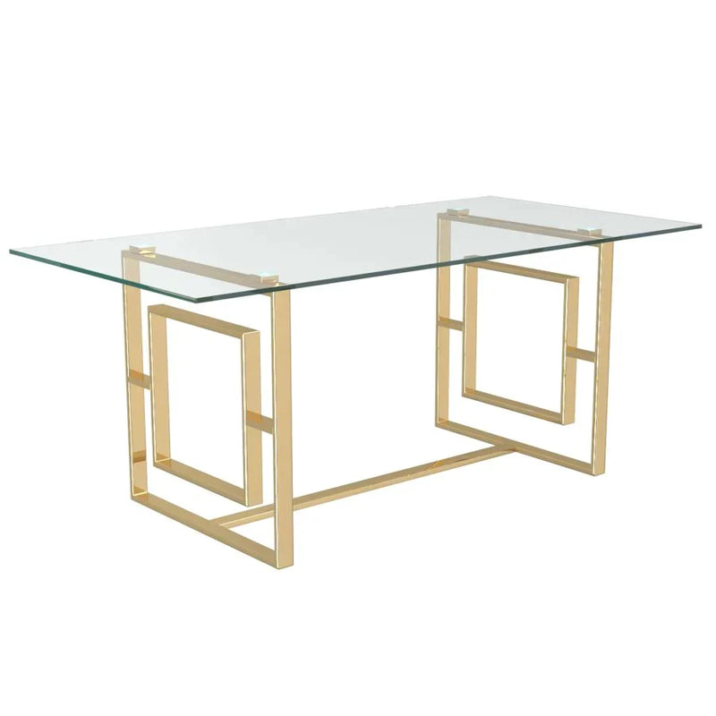 Eros Rectangular Dining Table in Gold - Furniture Depot