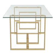 Eros Rectangular Dining Table in Gold - Furniture Depot