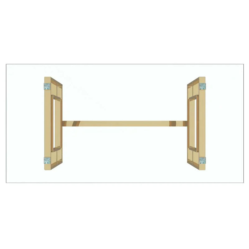 Eros Rectangular Dining Table in Gold - Furniture Depot