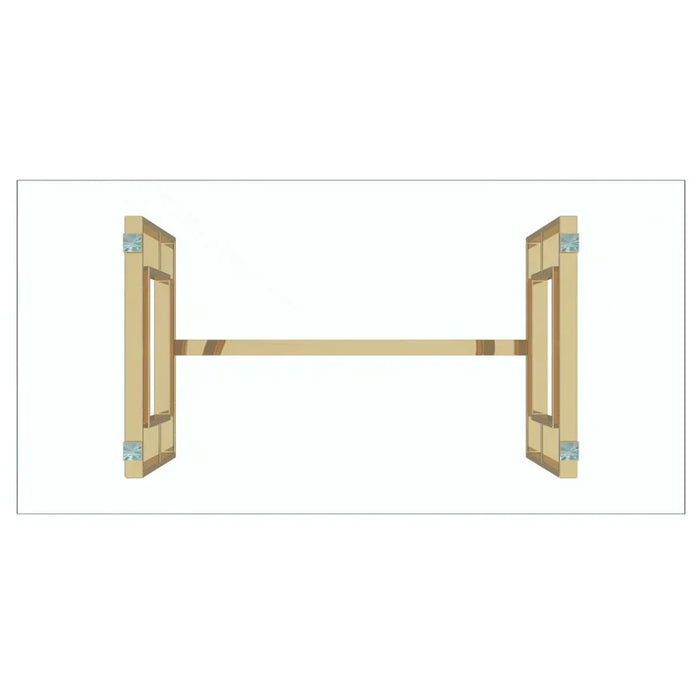 Eros Rectangular Dining Table in Gold - Furniture Depot