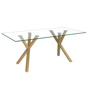 Stark Dining Table in Gold - Furniture Depot