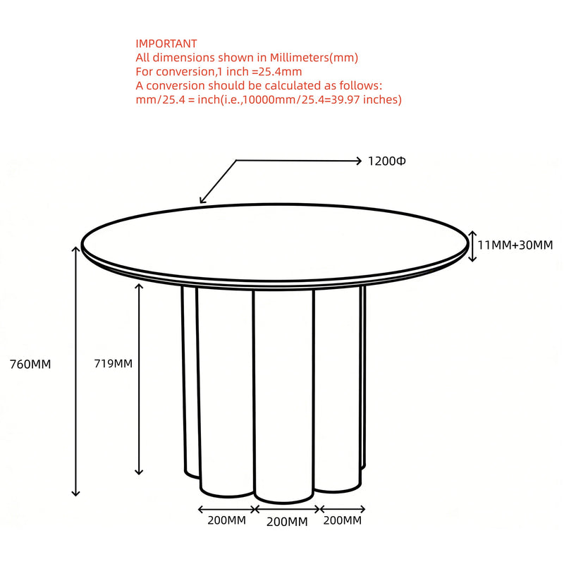 Seaton 47" Round Dining Table Walnut