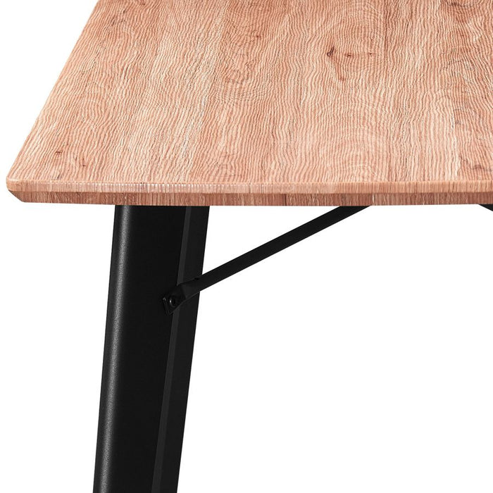 Leon/Zeke 5pc Dining Set in Natural Table with Charcoal Chair