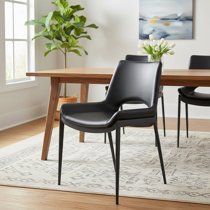 Icona Dining Chair Set of 6 in Black Black