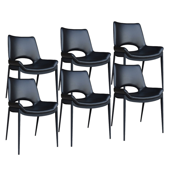 Icona Dining Chair Set of 6 in Black Black