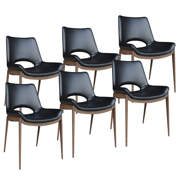 Icona Dining Chair Set of 6 in Black Walnut