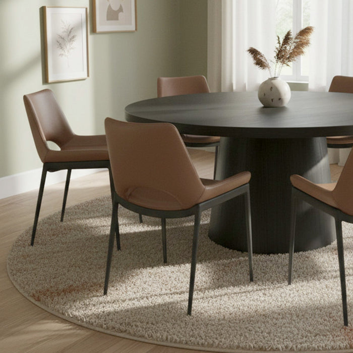 Icona Dining Chair Set of 6 in Saddle Black