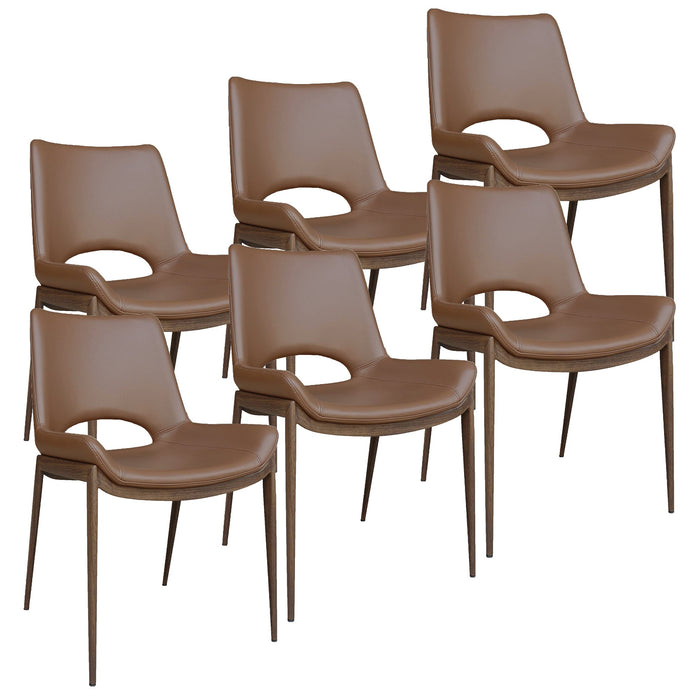 Icona Dining Chair Set of 6 in Saddle Walnut