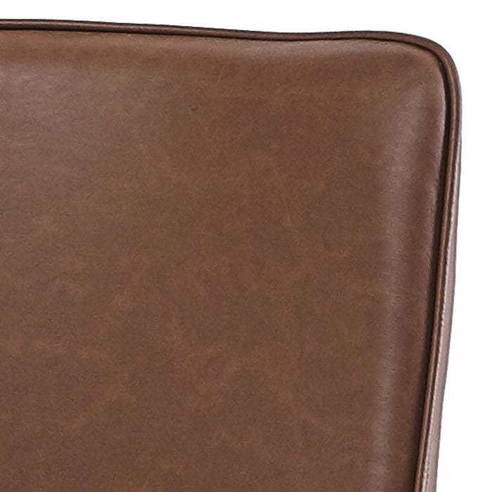 Kash Dining Chair, Faux Leather, set of 2, in Saddle and Black