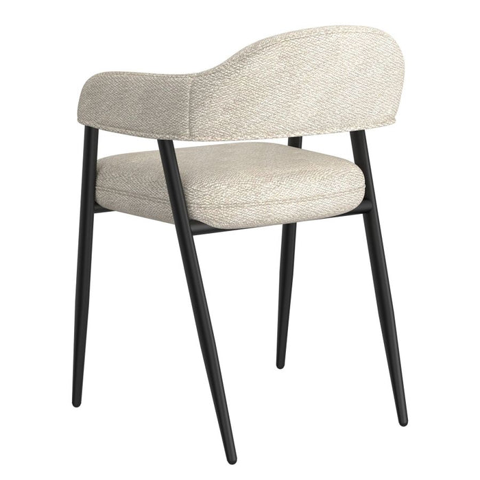 Archer Dining Chair, set of 2  in Beige Fabric and Black