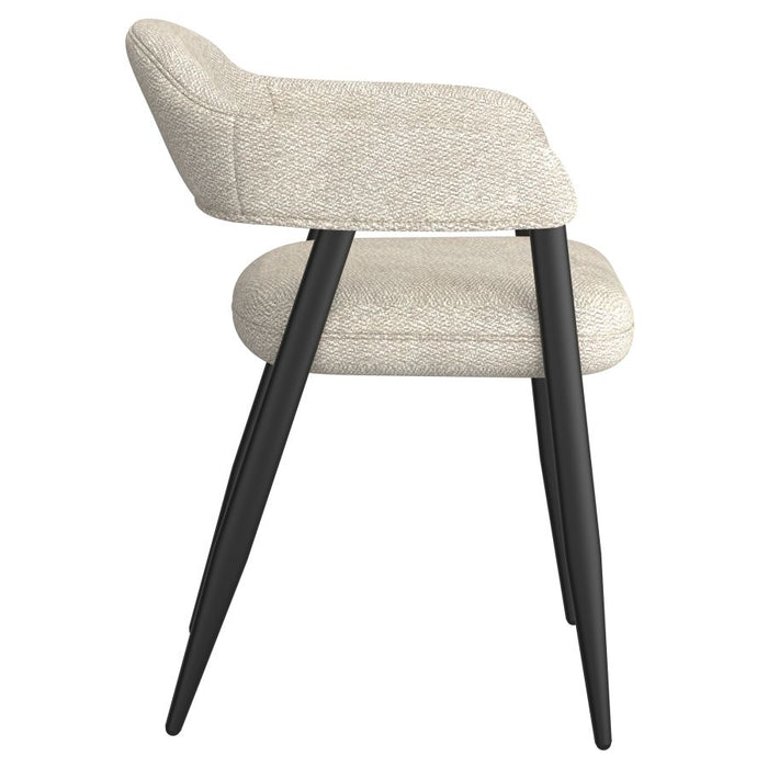 Archer Dining Chair, set of 2  in Beige Fabric and Black
