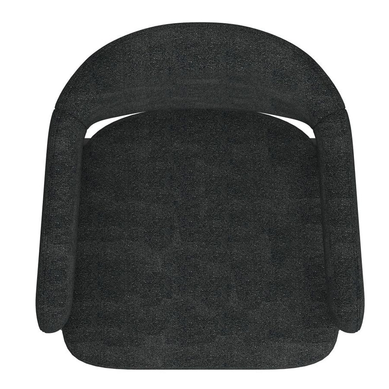 Archer Dining Chair, Set of 2, in Charcoal Fabric and Black