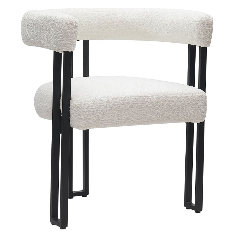 Scarlet Dining Chair, set of 2, in Ivory Boucle and Black