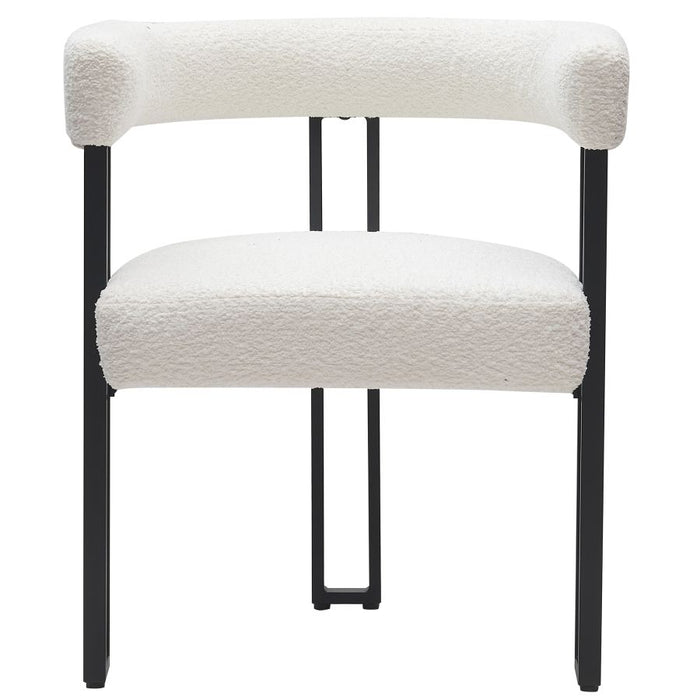 Scarlet Dining Chair, set of 2, in Ivory Boucle and Black