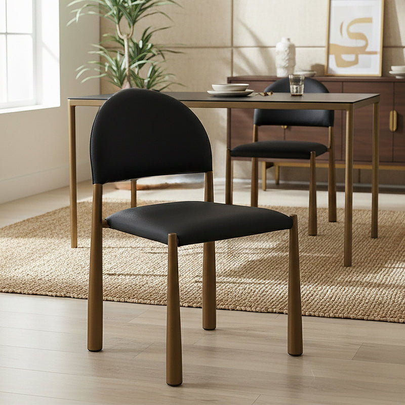 Auggie Dining Chair Black Aged Gold