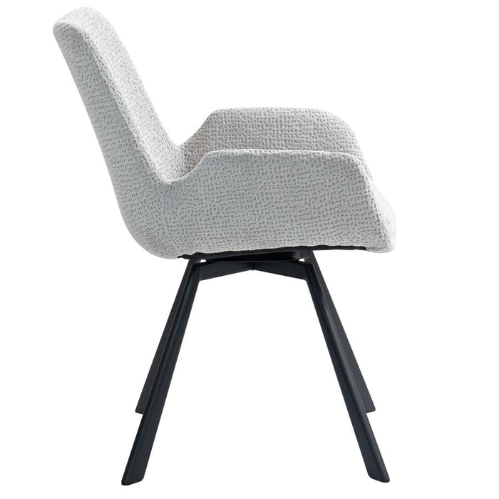 Signy Swivel Dining Chair, set of 2, in Light Grey and Black
