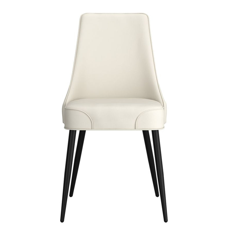Koda Faux Leather Dining Chair, Set of 2 in Beige and Black