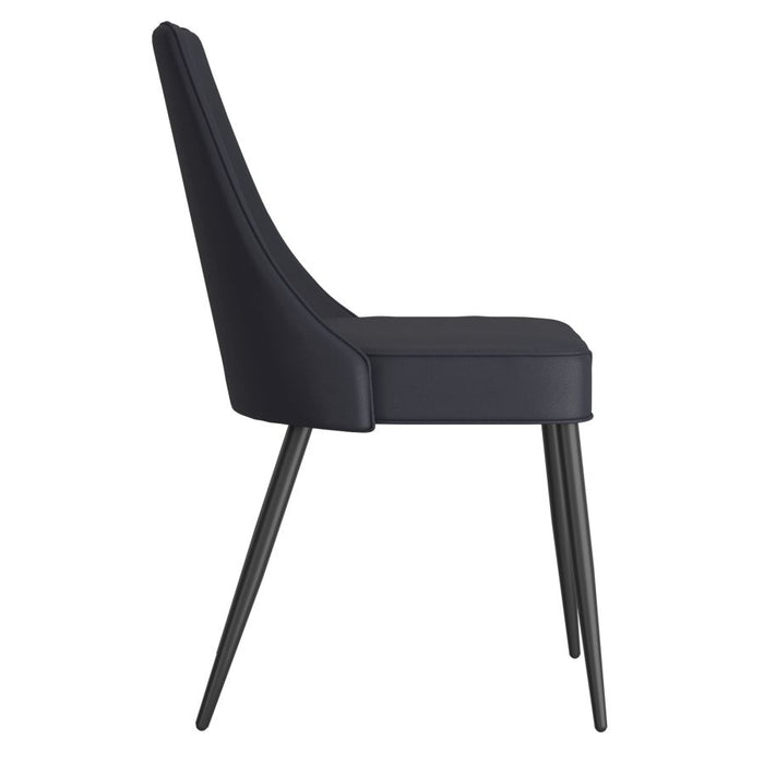 Koda Faux Leather Dining Chair, Set of 2 in Black and Black