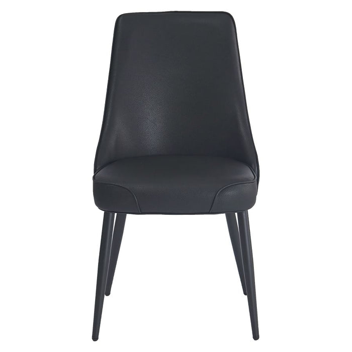 Koda Faux Leather Dining Chair, Set of 2 in Black and Black