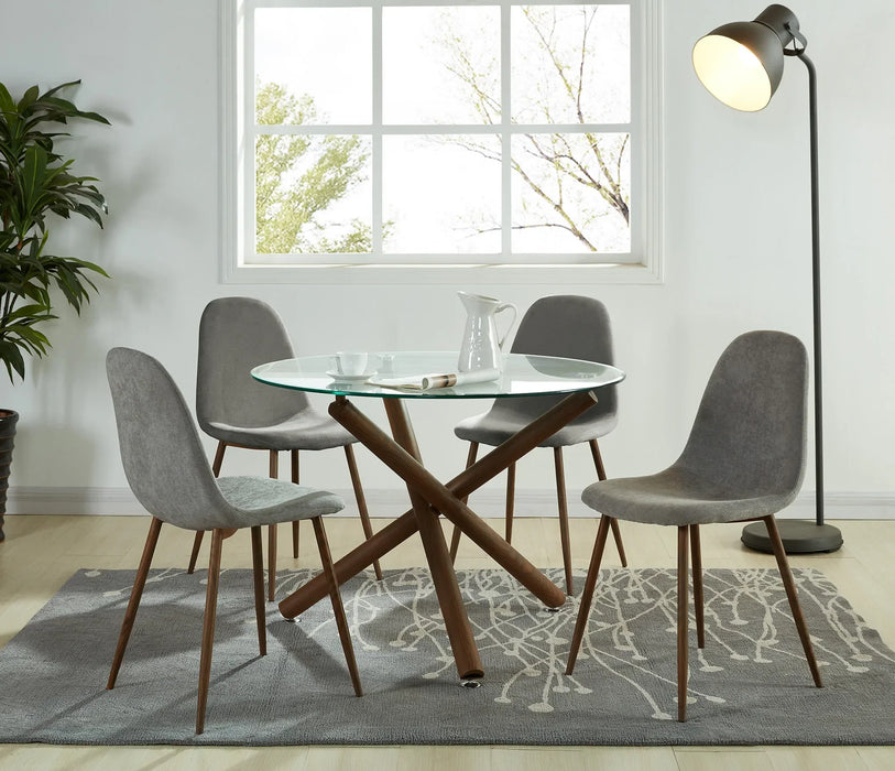 LYNA-SIDE CHAIR-GREY SET OF 4 - Furniture Depot