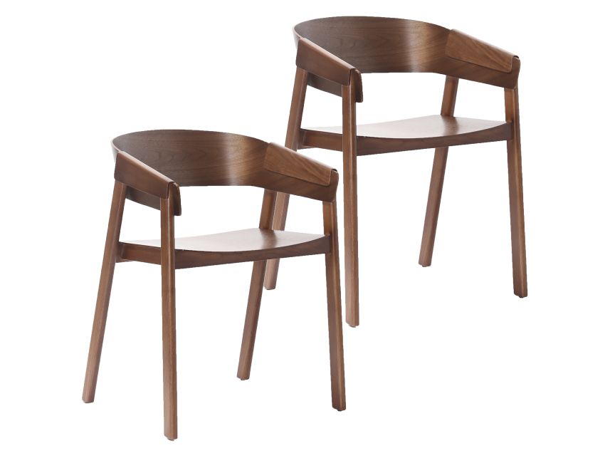 Mateo Dining/Lounge Chair, Set of 2 in Walnut