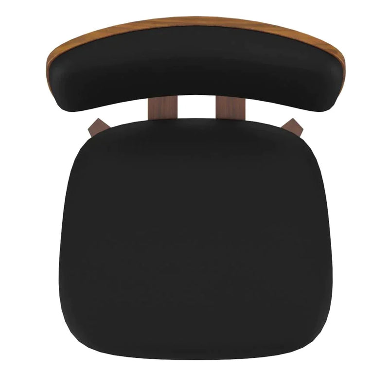 Zuni Side Chair in Black Faux Leather - Furniture Depot