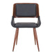 Hudson Side Chair in Black Faux Leather - Furniture Depot