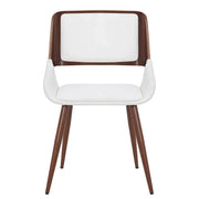 Hudson Side Chair in White Faux Leather - Furniture Depot