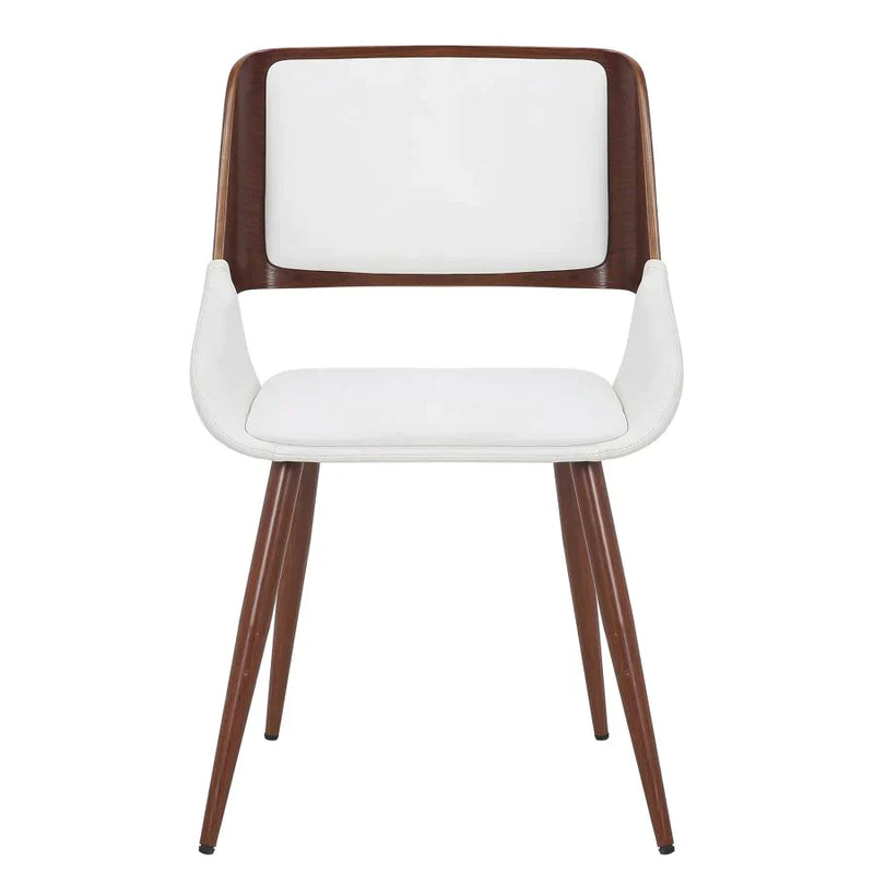 Hudson Side Chair in White Faux Leather - Furniture Depot