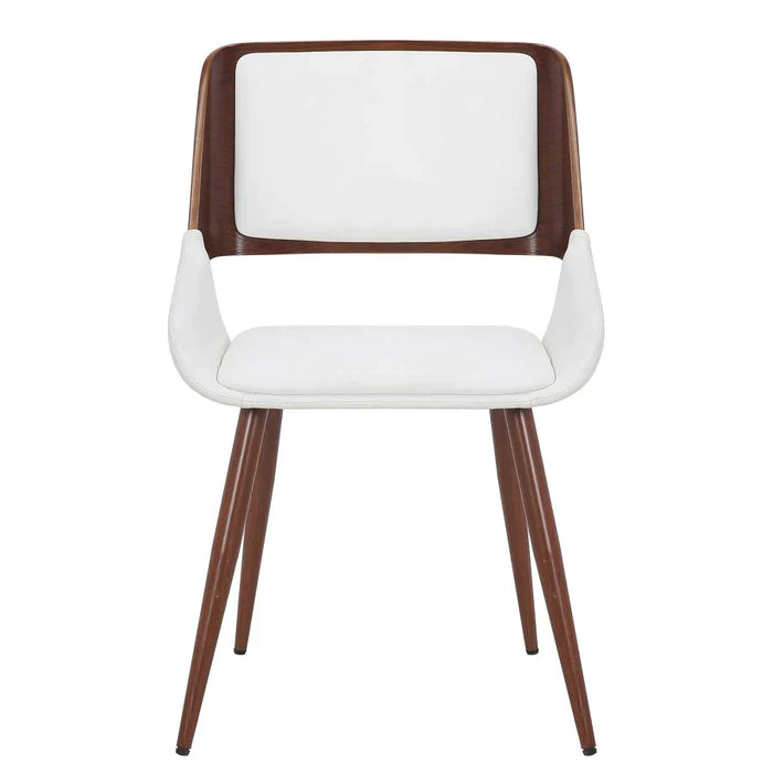 Hudson Side Chair in White Faux Leather - Furniture Depot