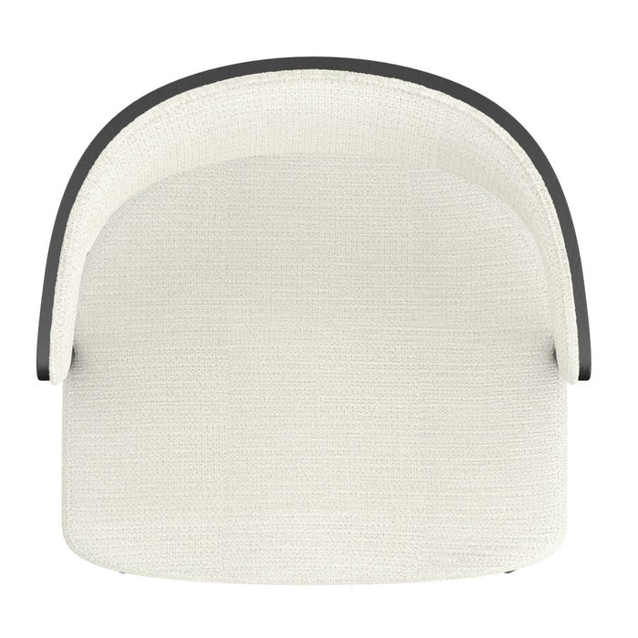 Kazan Dining Chair, Set of 2 in Ivory Performance Fabric & Black Metal