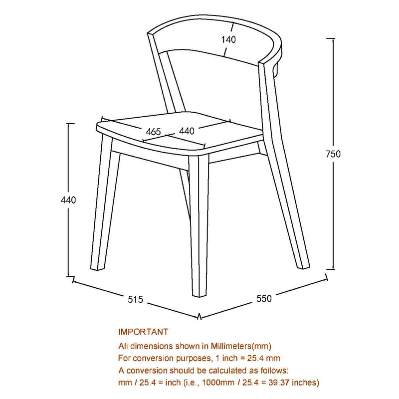 Nicco Dining Chair Walnut Set of 2